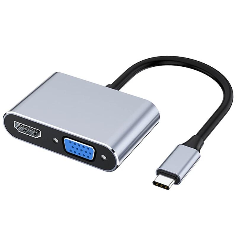 USB C HDMI VGA ƼƮ , ƺ ο Ʈ , 4K Ÿ C USB-C    